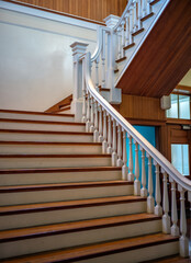 New England Teak and Holly Hardwood Staircase .