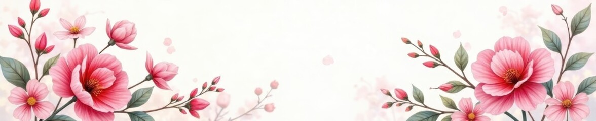 Floral botanical motifs, watercolor effect, delicate details, retro, spring, plants