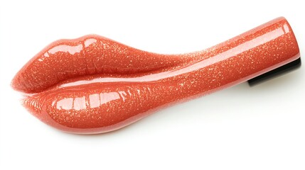 Naklejka premium High-Quality Red Lip Gloss Smudge Isolated on White Background