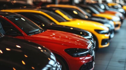 A lineup of vehicles for sale, showcasing simplicity and clarity in presentation.
