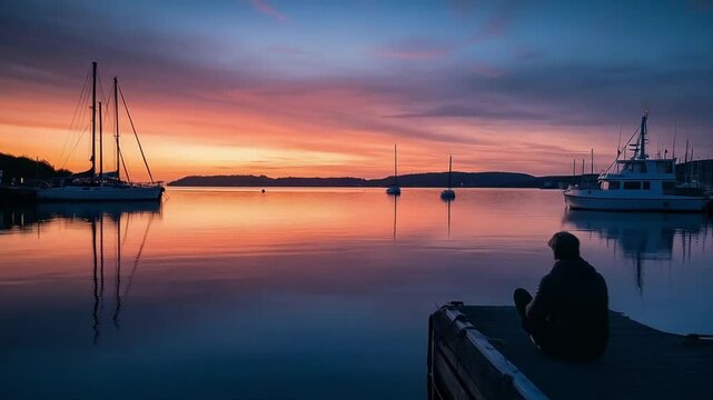 The sunset by the sea painted the sky in vibrant hues, creating a breathtaking and serene view.