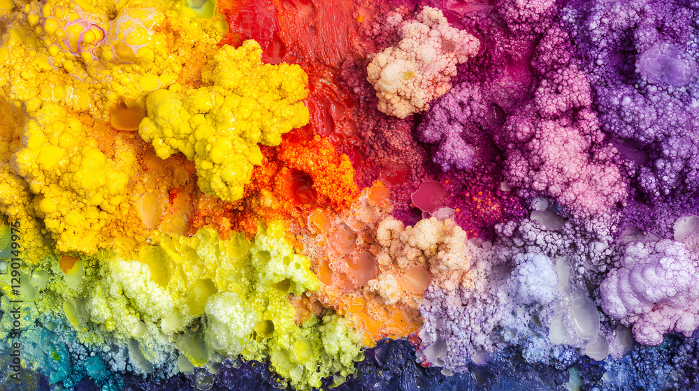 Poster vibrant rainbow colors displayed in a beautiful gradient pattern across a smooth surface