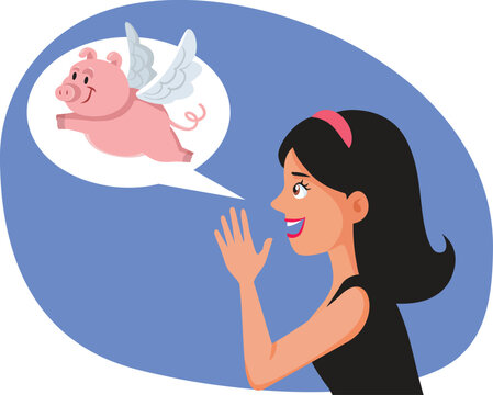 Woman Speaking Nonsensical Lies Vector Concept Illustration. chatty lady making up incoherent explanations 
