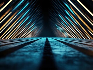 Futuristic Neon Tunnel Architecture Design