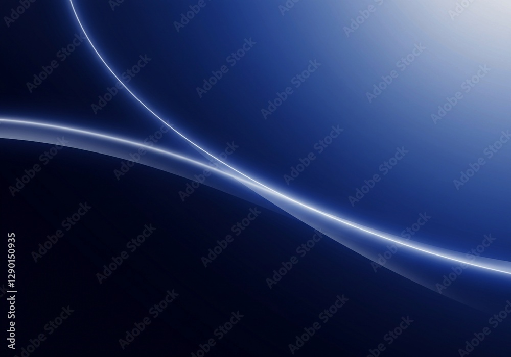 Wall mural abstract flowing white lines create a sense of movement against a dark blue background in this digit