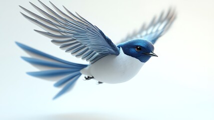 Fototapeta premium Flying blue bird in motion nature scene wildlife photography