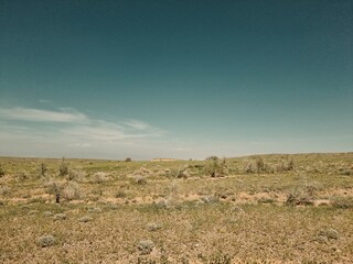 beautiful landscape with desert and blue sky
