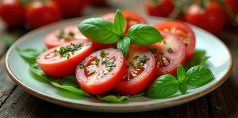 Romantic Valentine's Caprese; juicy tomatoes, creamy mozzarella, fragrant basil , elegance, Caprese salad, appetizing