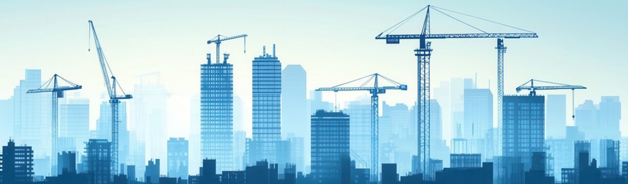 Construction Site City Skyline