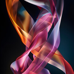 Elegant Ribbon Element Flowing Across Frame with Dynamic Curves and Vibrant Colors