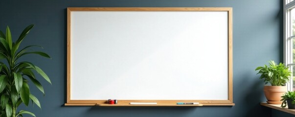 Large white school marker board, perfect for presentations , classroom, presentation
