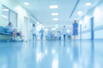 Blurred Hospital Corridor - A Peaceful and Clean Space