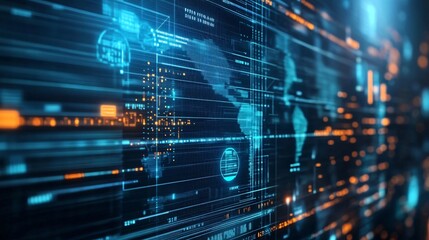 Global Network Data Stream Futuristic Technology Background