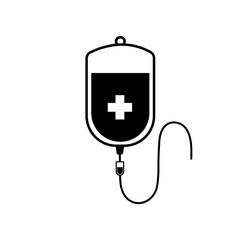 Blood bag icon isolate on transparent background.