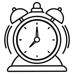 Ringing alarm clock vector icon isolated on white back ground 