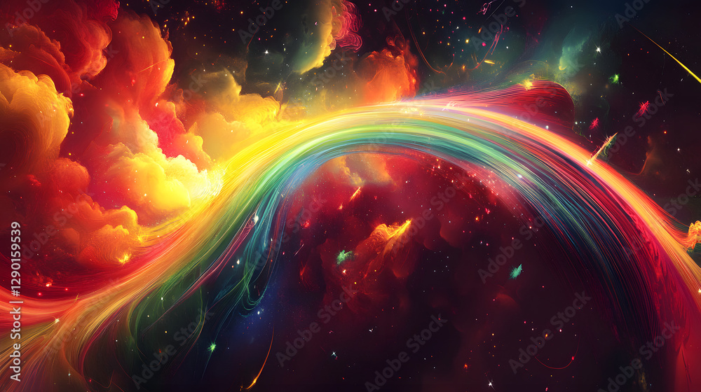Wall mural colorful abstract background featuring a vibrant rainbow swirl design with smooth flowing patterns a