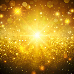 Obraz premium Golden Glow Abstract Background with Sparkling Lights