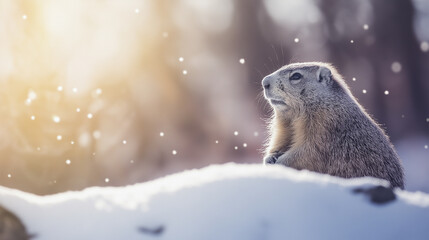 Obraz premium prairie dog in snow