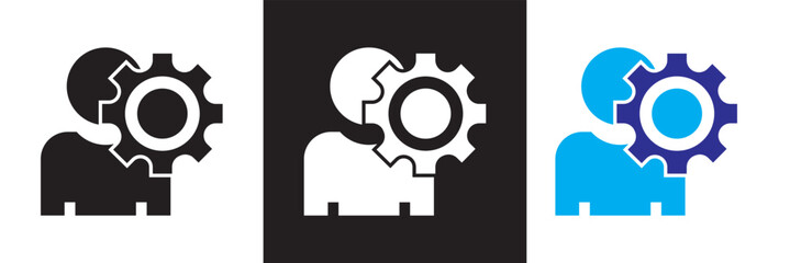 Technical support icon . Icons related to technical, setup,  business. Isolated on white and black background. Vector illustration. EPS 10  