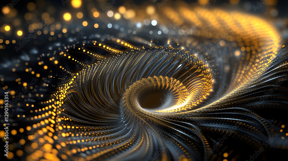 Poster computer generated image of a spiral pattern in vibrant colors and abstract design