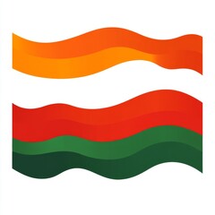 Abstract Waving Stripes in Orange, Red, and Green Modern Design Element
