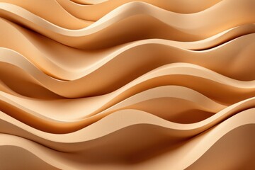 Obraz premium Serene beige waves background flowing with smooth texture capturing soft and elegant curves for modern design