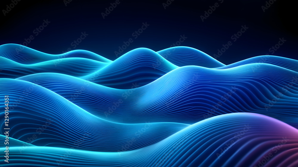 Fototapete Abstract background with flowing wavy lines and wave patterns in soft color gradients for design projects