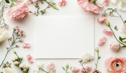 Delicate Floral Arrangement on White Background