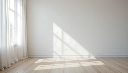 Obraz premium The Empty Room Has Light Coming Through Its Window