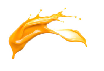 Orange juice splash isolated on transparent background