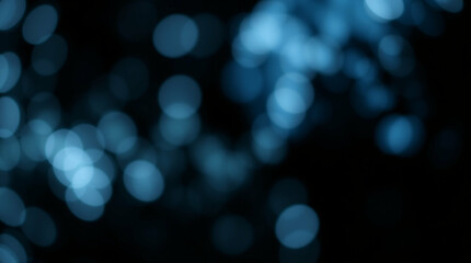 Naklejka premium Ethereal cascade of cerulean orbs against a velvety black background
