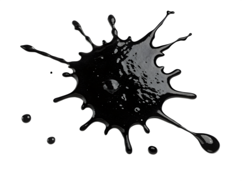 Black Ink Splatter Artistic Expression and Design Inspiration isolated on white background - Powered by Adobe