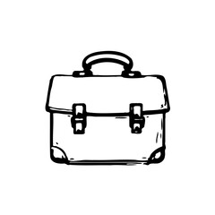 Hand Drawn Briefcase Illustration Isolated