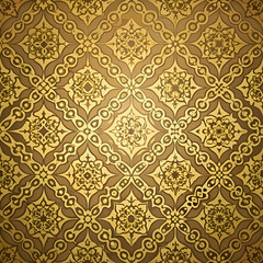 Intricate Golden Pattern. Islamic Architectural Design
