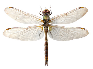 Detailed Anatomy of a Dragonfly isolated on white background