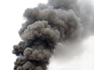 Massive Smoke Cloud isolated on white background