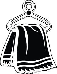 Pink hand towel on hanger line art vector, pink hand towel on hanger silhouette vector illustration, pink hand towel on hanger vector icon design