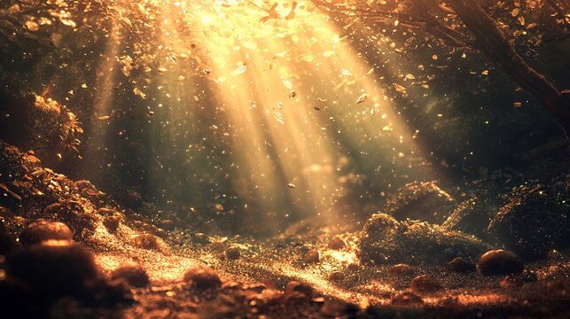 Serene River Landscape with Cloud Reflections