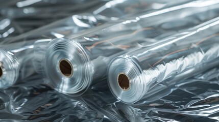 Plastic Wrap: Thin, stretchable plastic film perfect for covering food to maintain freshness, as well as for wrapping objects or providing surface protection.
