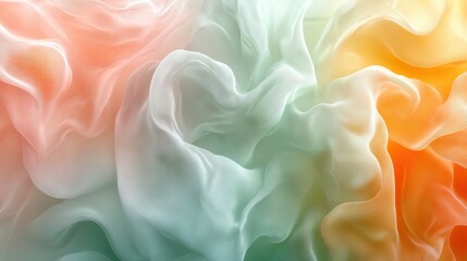 Fototapeta premium Abstract Flowing Fabric in Soft Pastel Colors Creating a Dreamy and Ethereal Background