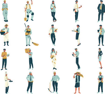 Worker Character Flat Illustration