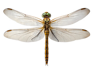 Detailed Anatomy of a Dragonfly isolated on white background