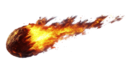 A meteor isolated on white background	
