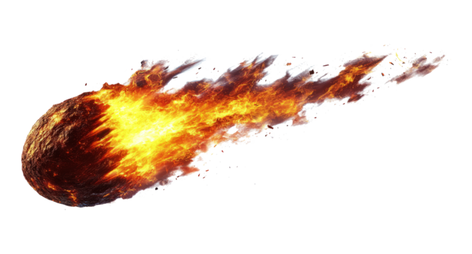 A meteor isolated on white background	
