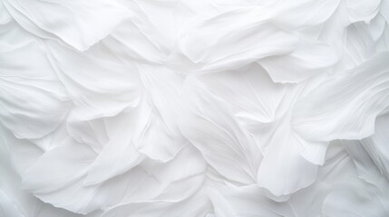 Obraz premium A cluster of white cabbage leaves displays intricate veins and a soft, layered texture. Natural lighting highlights the organic details beautifully