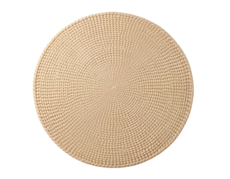 Round wicker mat isolated on transparent background
