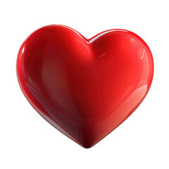 Red heart shape isolated on transparent background