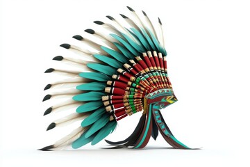 Artistic Depiction of an Indian Headdress