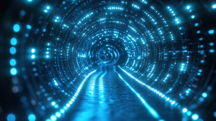 Obraz premium Brain sound waves emitting in spiral pattern digital tunnel abstract visualization futuristic environment dynamic view