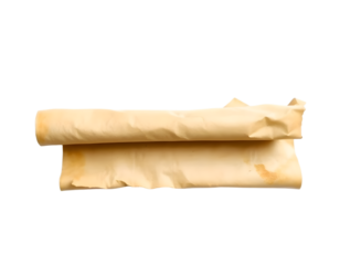 Realistic rolled paper sheet isolated on transparent background